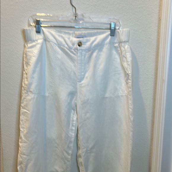 Liz Claiborne Pants - Liz Claiborne LINEN white off white Wide Leg Pants relaxed fit